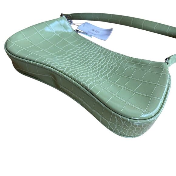 JW PEI Eva Shoulder Handbag Sage Green Croc Bag Purse Small Handbag NWT - Picture 3 of 8